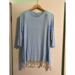 Pinkblush Maternity long sleeve lace baby blue